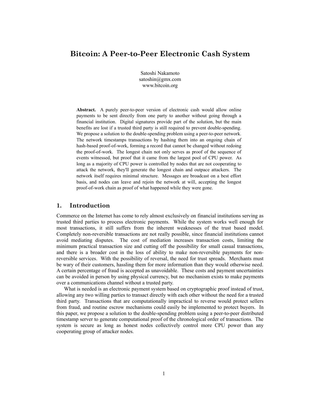 Bitcoin: A Peer-to-Peer Electronic Cash System book cover